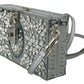 Elegant Silver Crystal Stud Box Bag