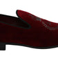 Elegant Bordeaux Velvet Loafers