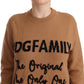 Chic Beige Cashmere Crewneck Sweater with #dgfamily Motive