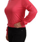Elegant Pink Silk Crewneck Sweater