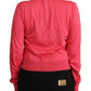 Elegant Pink Silk Crewneck Sweater