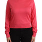 Elegant Pink Silk Crewneck Sweater