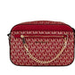 Jet Set Large East West Chili Pale Gold PVC Zip Chain Crossbody Bag
