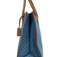 Mirella Large Signature Denim Logo Canvas North South Tote Handbag