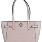 Carmen Large Powder Blush Leather North South Tote Handbag Purse