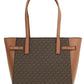 Carmen Large Brown Signature Leather North South Tote Handbag Purse