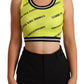 Chic Sleeveless Cropped Top in Vibrant Yellow