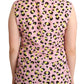 Sleeveless Leopard Print Polo Top