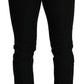 Elegant Black Linen Skinny Trousers