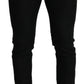 Elegant Black Linen Skinny Trousers