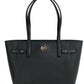 Carmen Large Black Saffiano Leather North South Tote Handbag