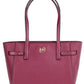 Carmen Large Mulberry Saffiano Leather North South Tote Handbag