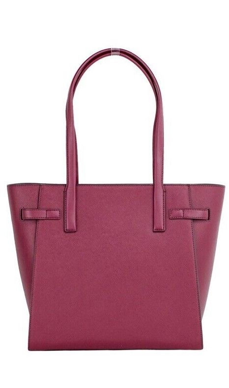 Carmen Large Mulberry Saffiano Leather North South Tote Handbag