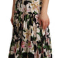 Elegant Cap Sleeve Lily Print Dress