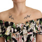 Elegant Cap Sleeve Lily Print Dress