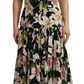 Elegant Cap Sleeve Lily Print Dress