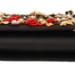 Embellished Brocade Shoulder Bag with Gold Accents