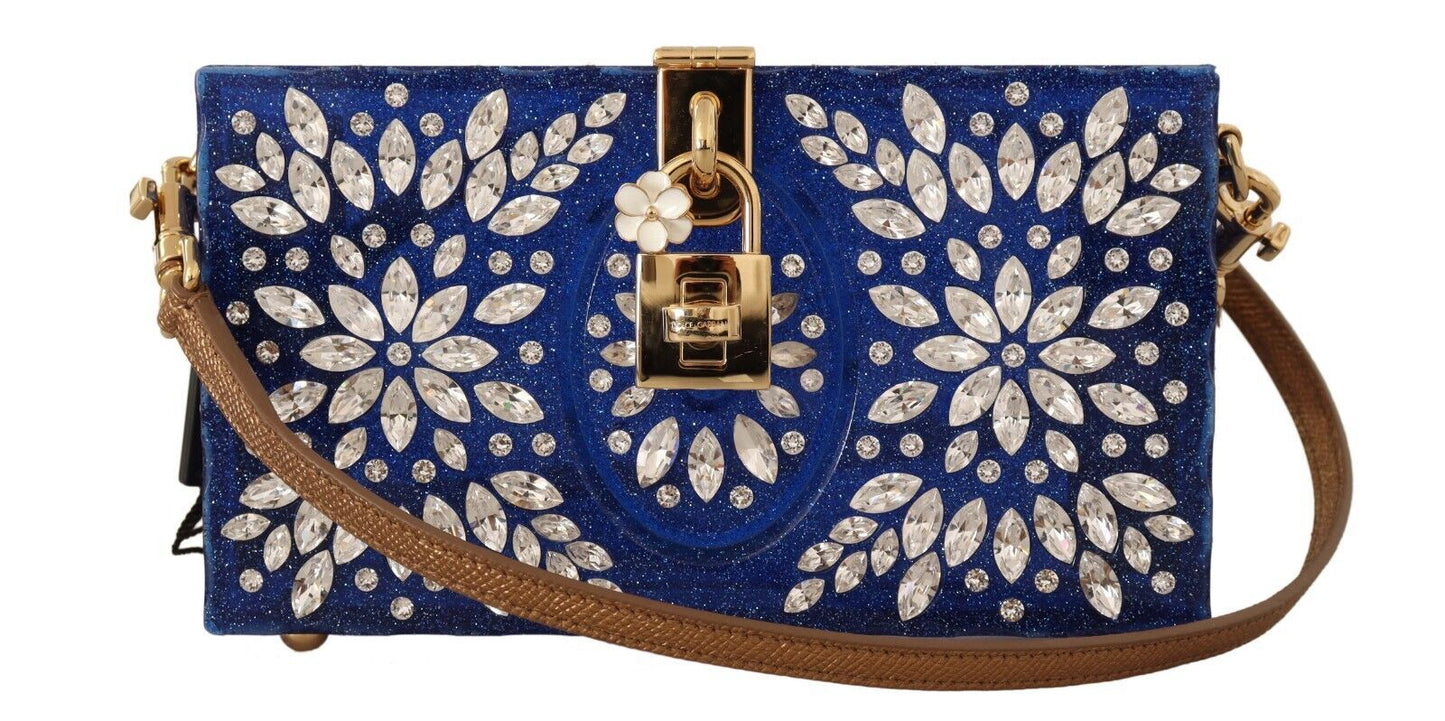 Crystal Embellished Blue Box Bag