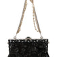 Elegant Evening Clutch With Crystals and Chain
