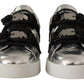 Elegant Black Silver Low Top Sneakers
