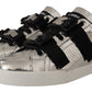 Elegant Black Silver Low Top Sneakers