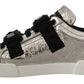 Elegant Black Silver Low Top Sneakers