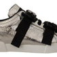 Elegant Black Silver Low Top Sneakers