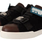 Elegant Shearling-Lined Leather Sneakers