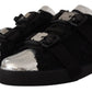 Elegant Shearling-Trimmed Leather Sneakers
