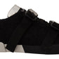 Elegant Shearling-Trimmed Leather Sneakers