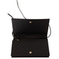 Elegant Black Leather Crossbody Snap Bag