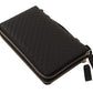 Elegant Black Leather Men's Zip Wallet