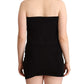 Elegant Black Viscose Mini Dress