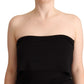 Elegant Black Viscose Mini Dress