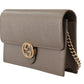 Elegant Grey Leather Shoulder Bag
