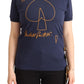 Navy Blue Cotton Crew Neck Tee