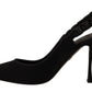 Elegant Black Silk Blend Slingback Pumps