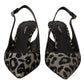 Elegant Metallic Leopard Slingback Pumps