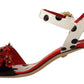 Multicolor Floral Crystal-Embellished Heels