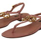 Elegant Pink Leather Ankle Strap Sandals