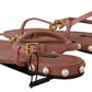 Elegant Pink Leather Ankle Strap Sandals