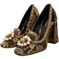Opulent Gold Jacquard Brocade Pumps