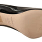 Elegant Patent Leather Pumps with Purple Crystals