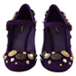 Elegant Suede Heels with Jewel Buttons