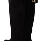 Elegant Black Suede High Rider Boots