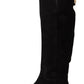 Elegant Black Suede High Rider Boots