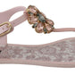 Elegant Pink Crystal Embellished Sandals