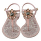 Elegant Pink Crystal Embellished Sandals