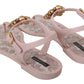 Elegant Pink Crystal Embellished Sandals