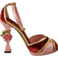 Chic Red Velvet Ankle Strap Sandals